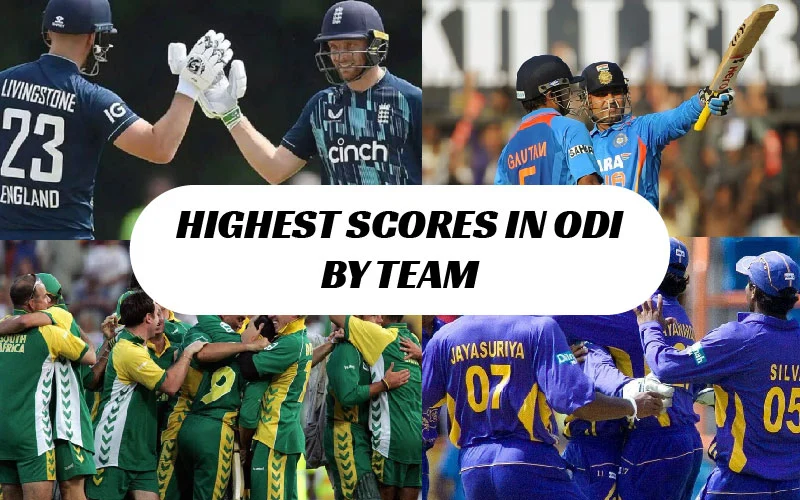 Highest Score in ODI by Team. Top 10 Highest Scores in ODI by Team. Here the Highest Run Chase in ODI Is Also in the Table.